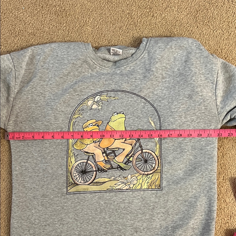 Gray Frog Graphic Womens Sweatshirt size large - Picture 4 of 6
